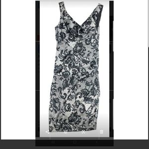 Maggie L lace print fitted dress